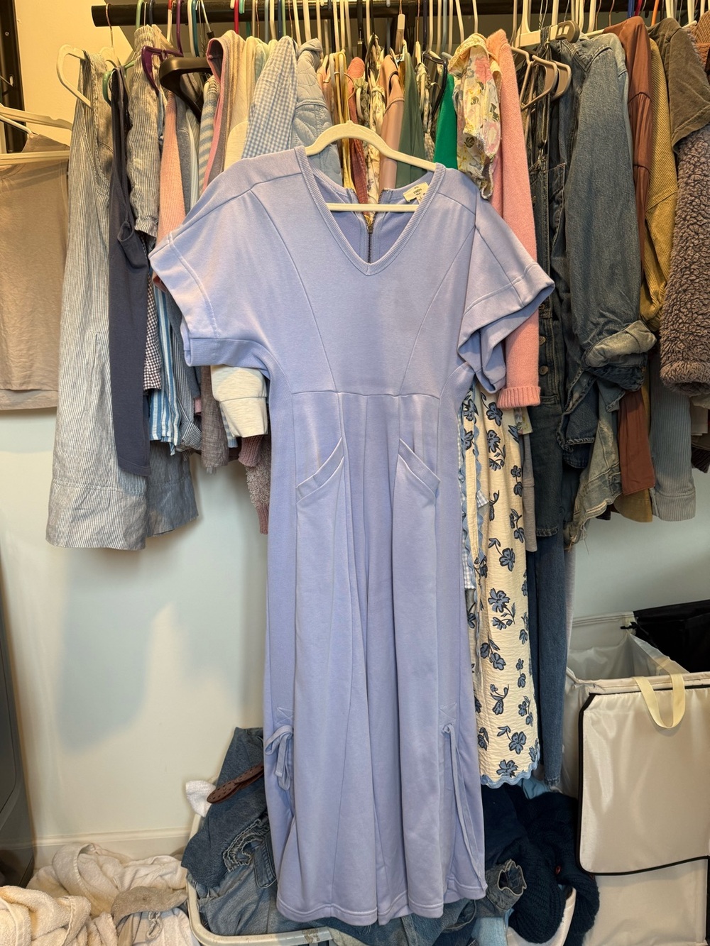 entro Lilac boutique V-Neck jumpsuit with Front Pockets
